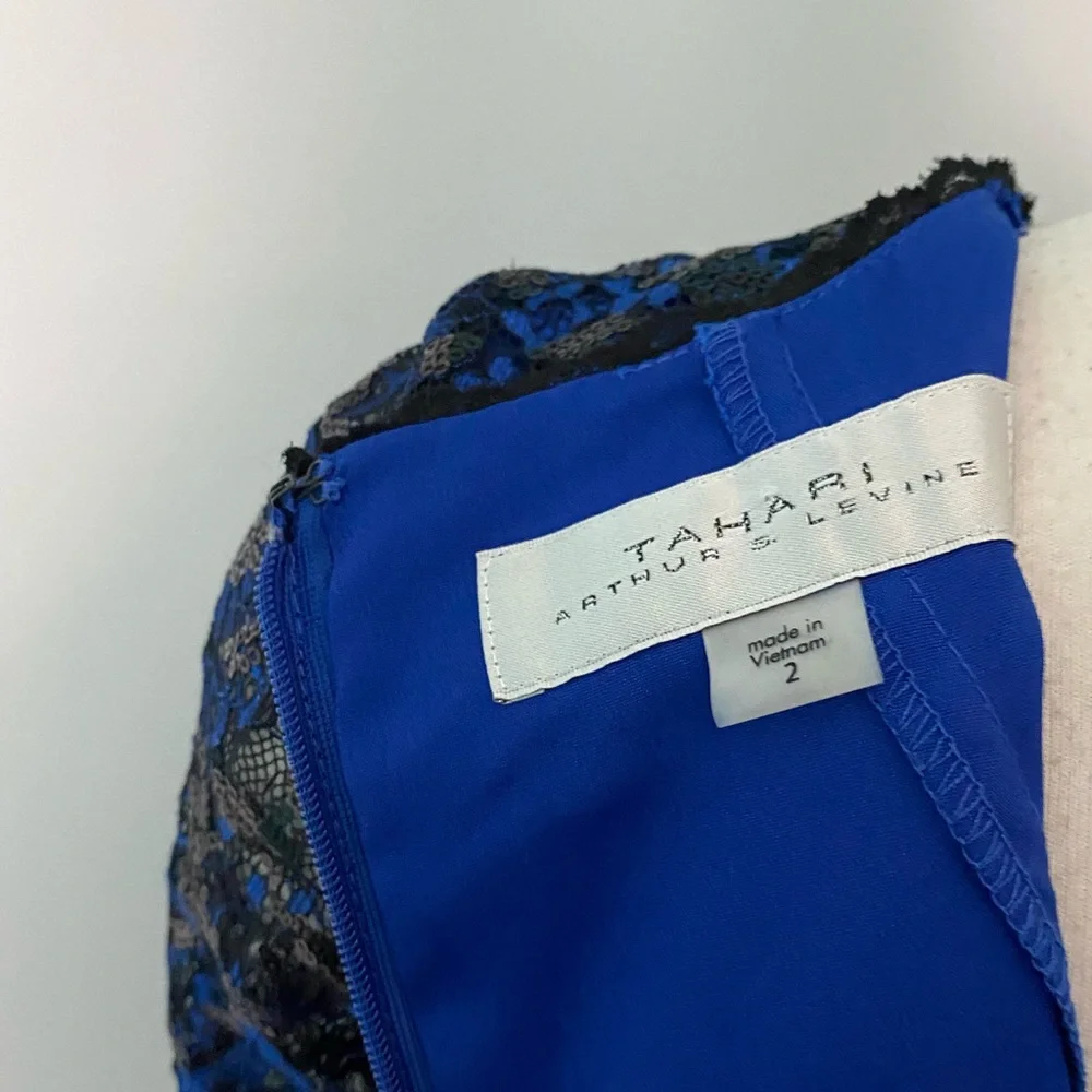 Tahari royal blue dress sz-2 - Picture 5 of 7